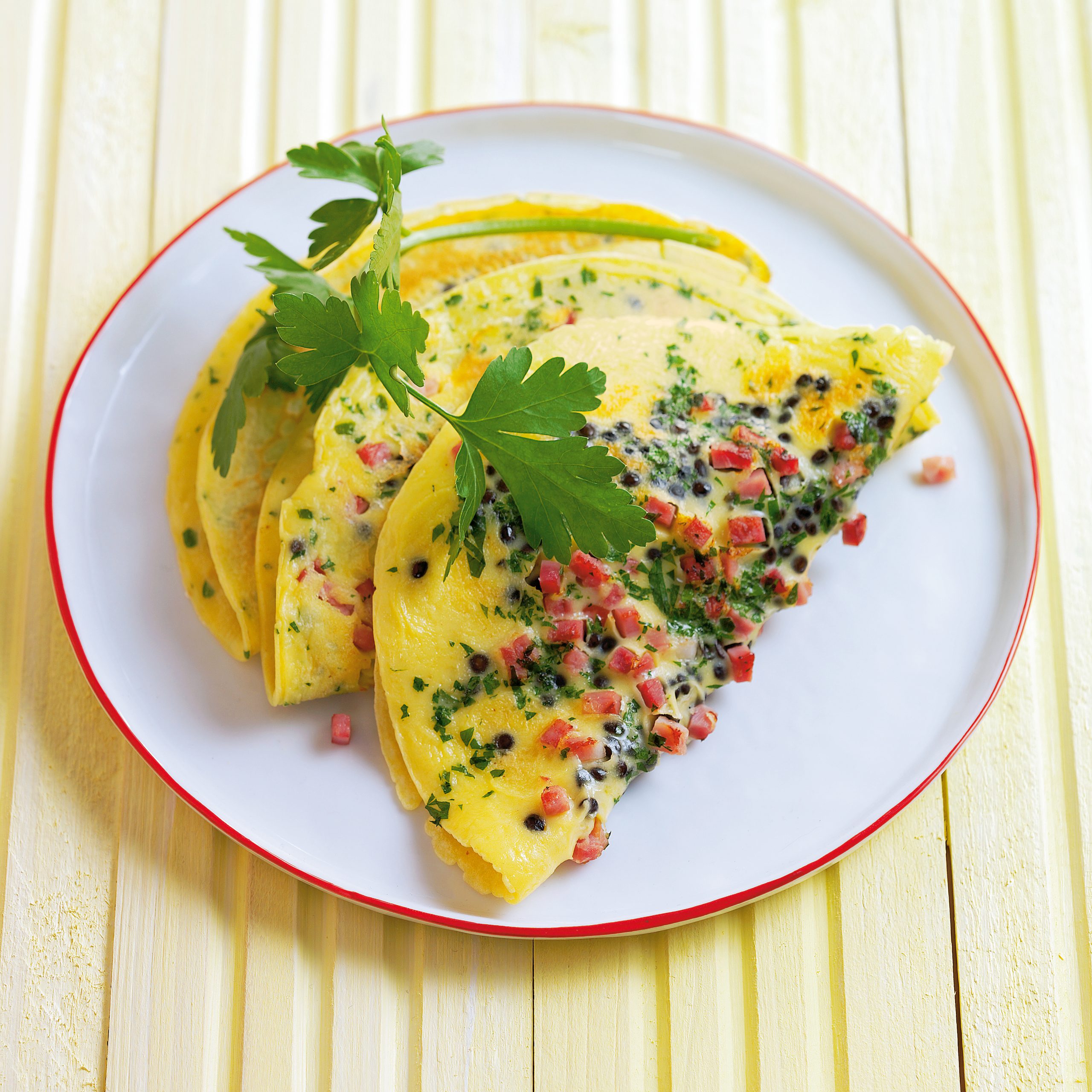 Crêpe aux lentilles et au jambon (low carb)