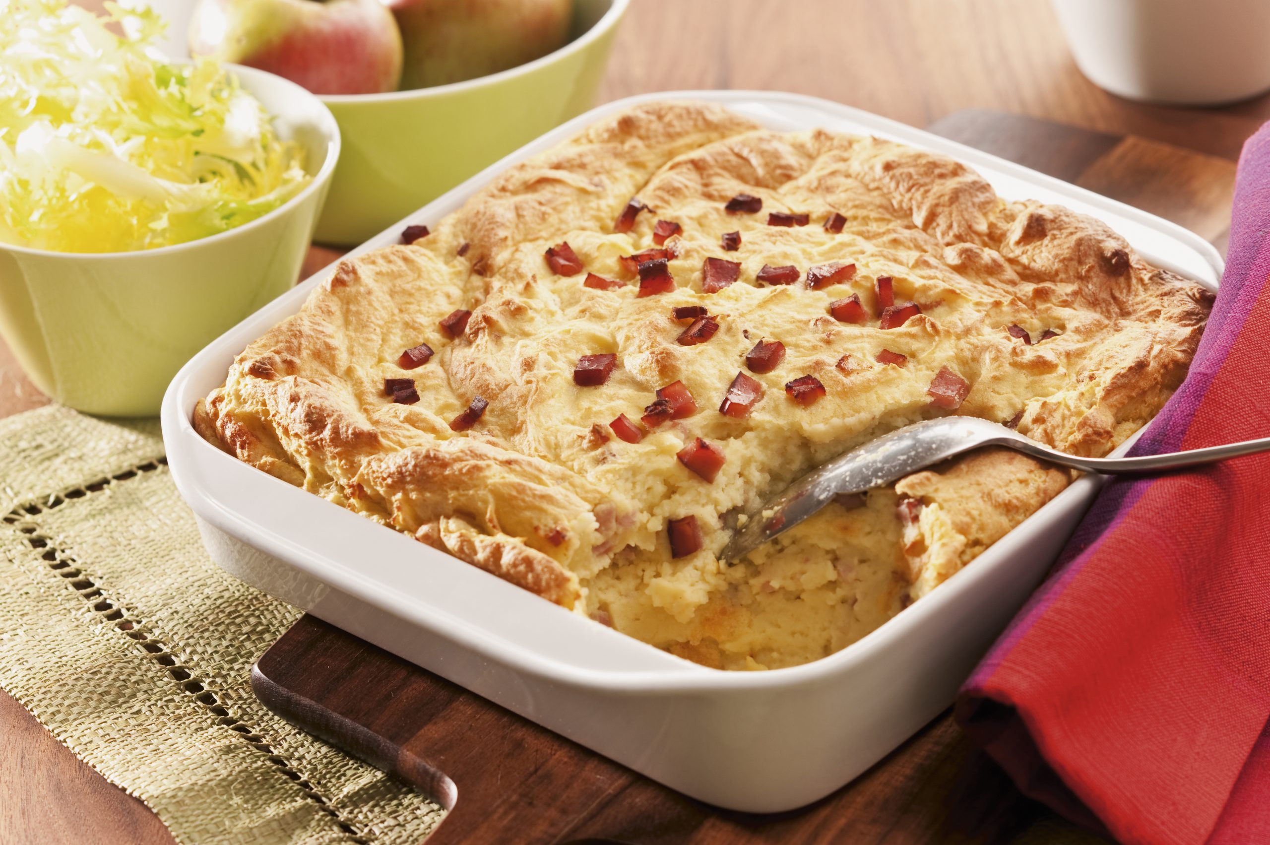 Gratin de purée de pommes de terre au jambon