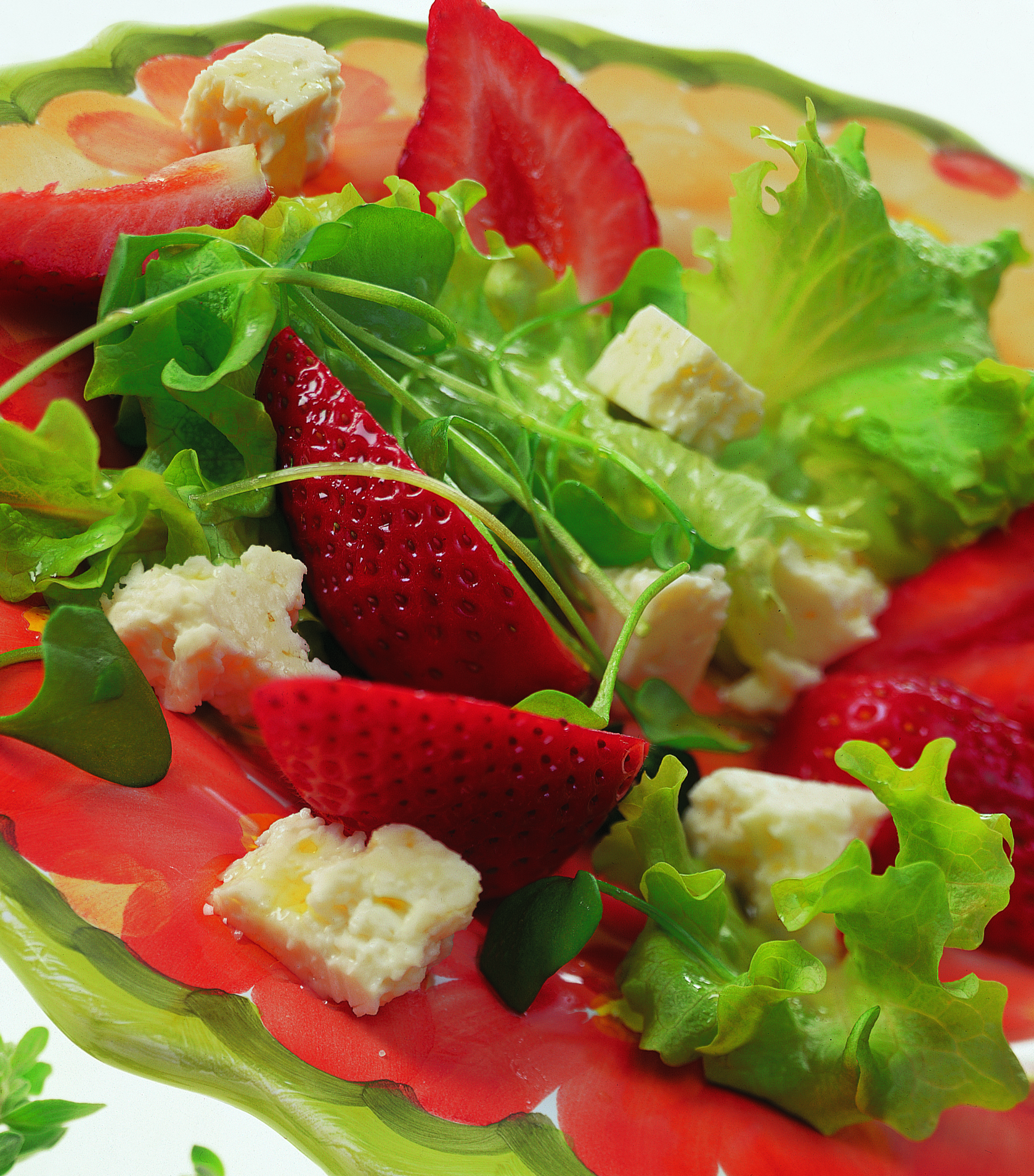 Salade à tondre aux fraises et au fromage frais