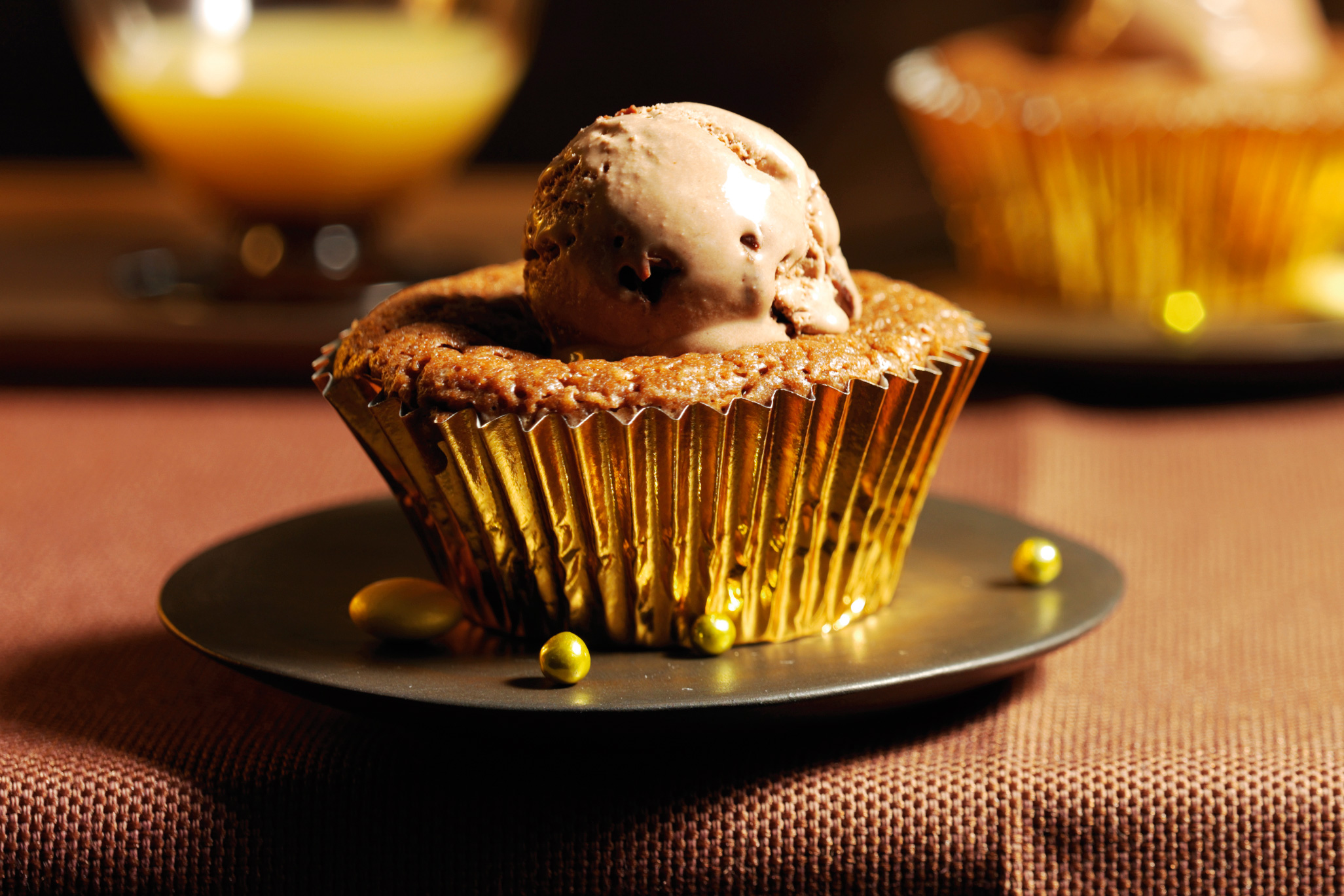 Muffins glacés au chocolat