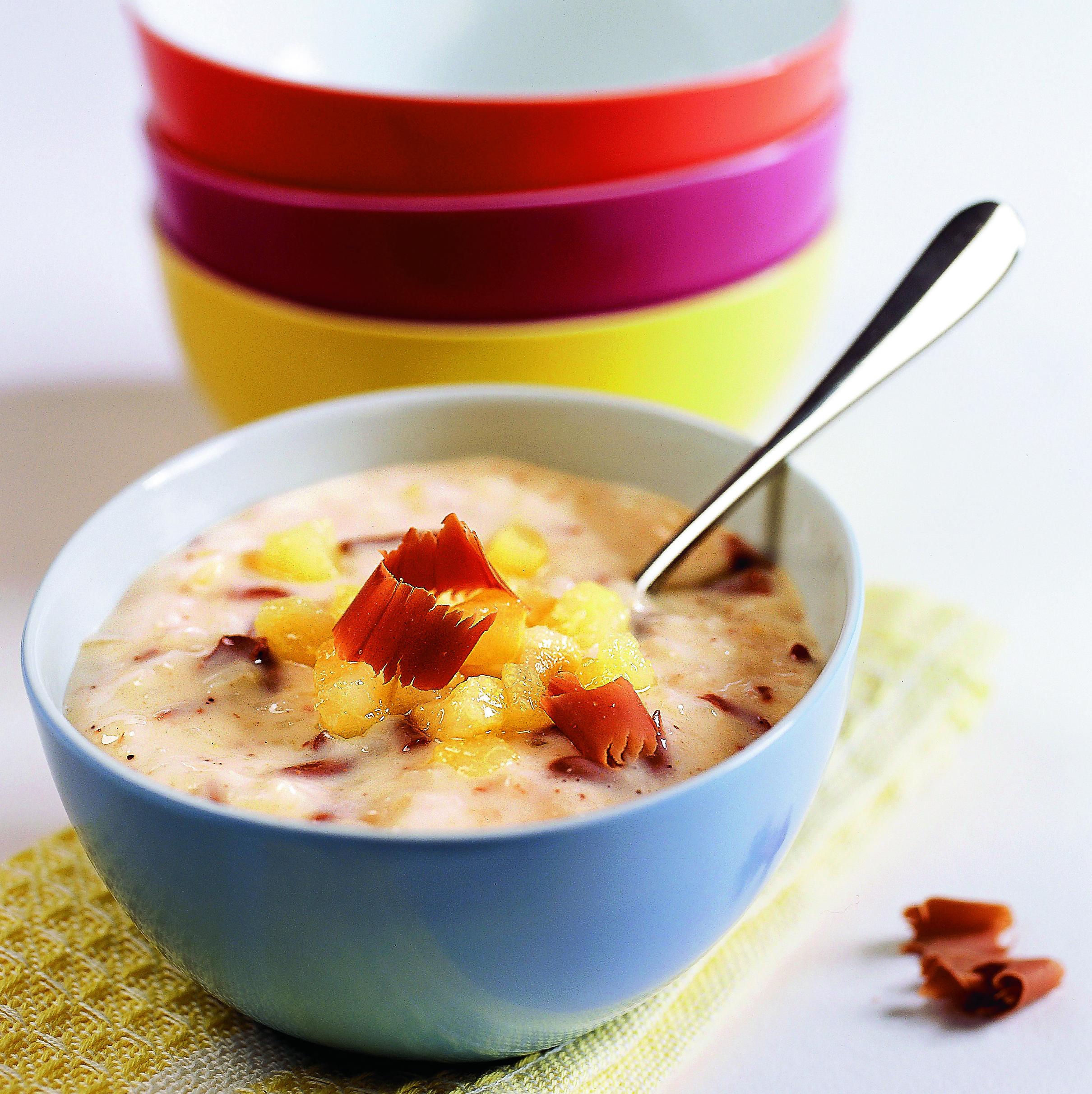 Riz au lait chocolaté aux poires
