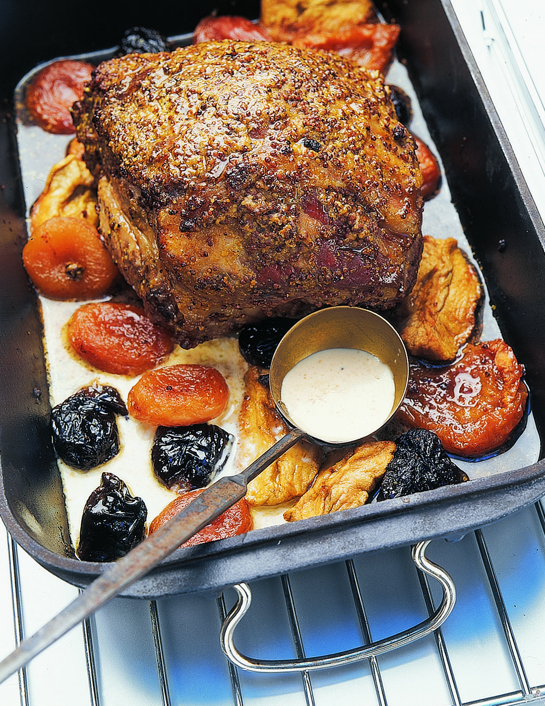 Rôti de porc à la moutarde et aux fruits secs
