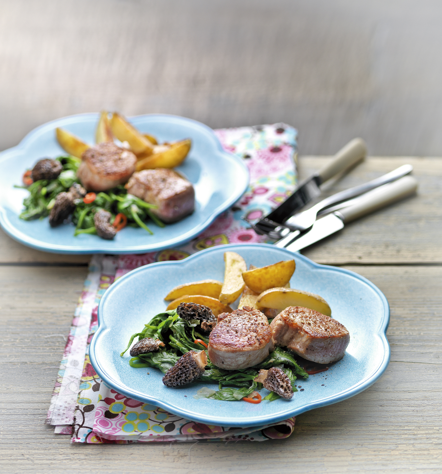 Filet de porc et épinards aux morilles