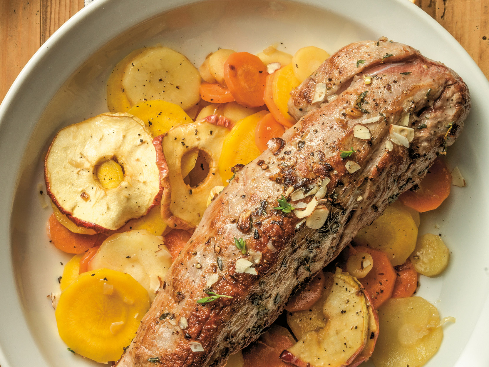Filet de porc aux légumes-racines