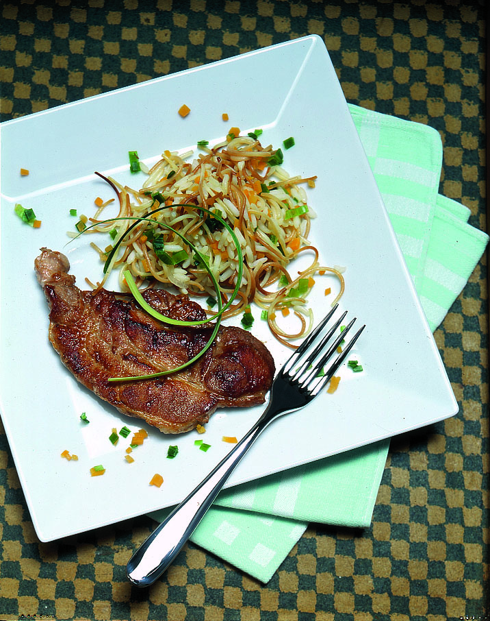 Schweinsschnitzel mit Fideli-Reis