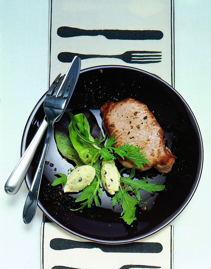 Escalope de porc au beurre de genièvre
