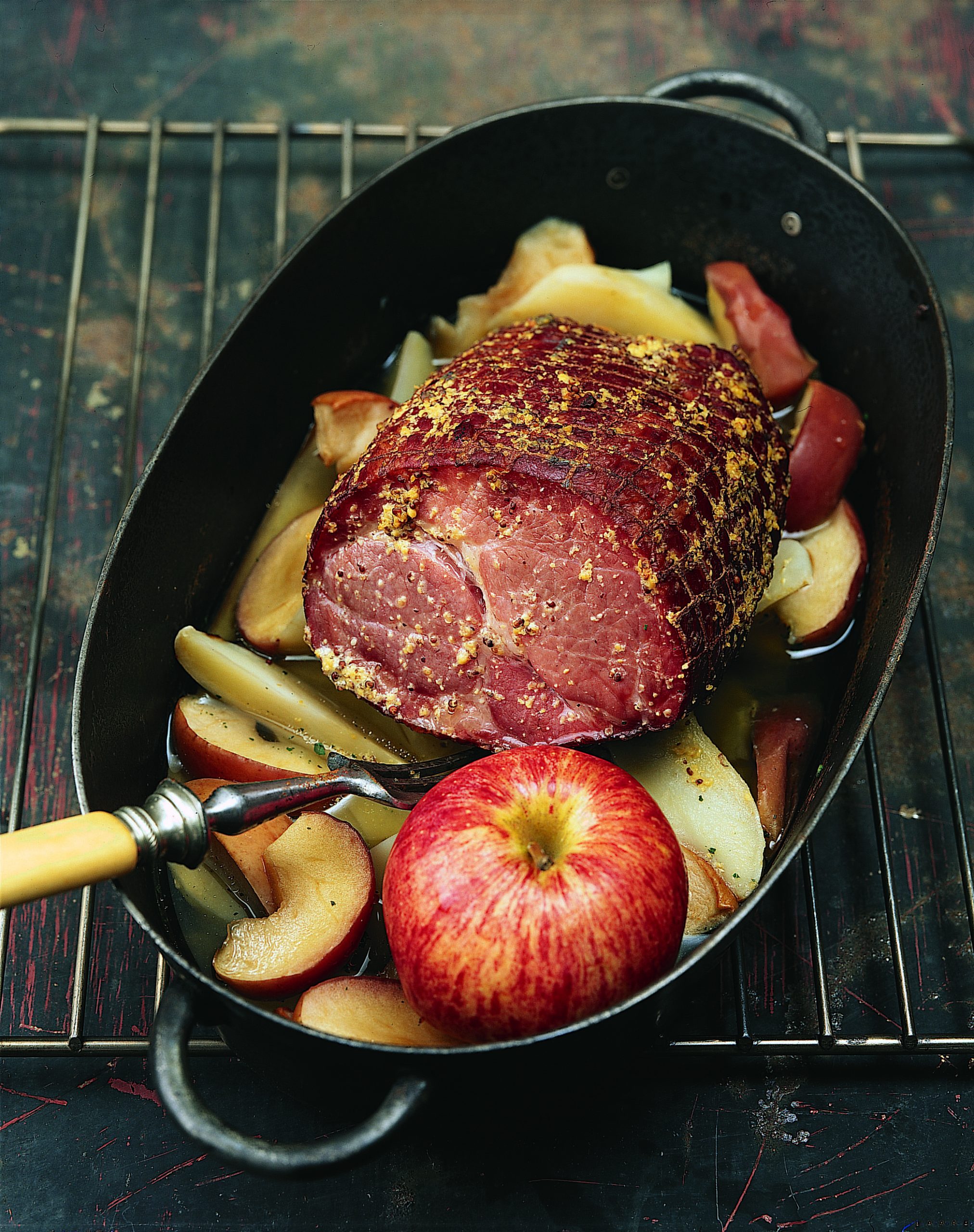Echine de porc à la moutarde et aux pommes
