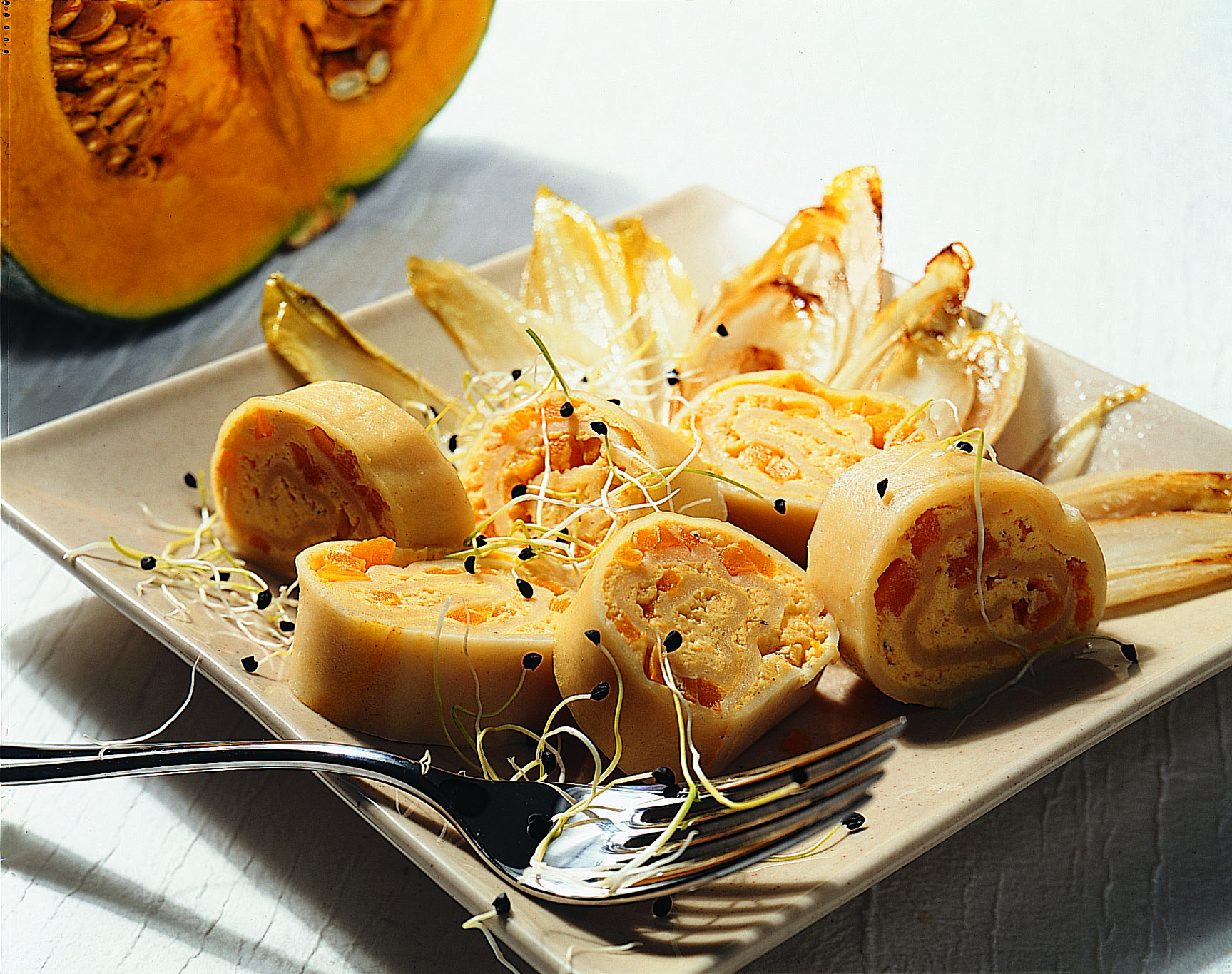 Raviolis de courge aux endives