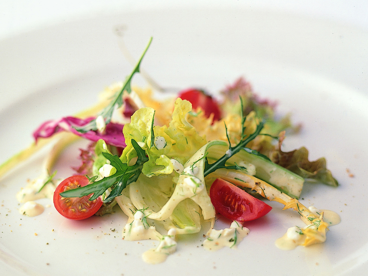 Salade estivale au fromage frais granulé