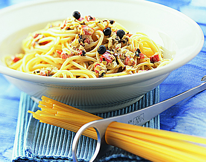 Spaghetti an Wacholdersauce