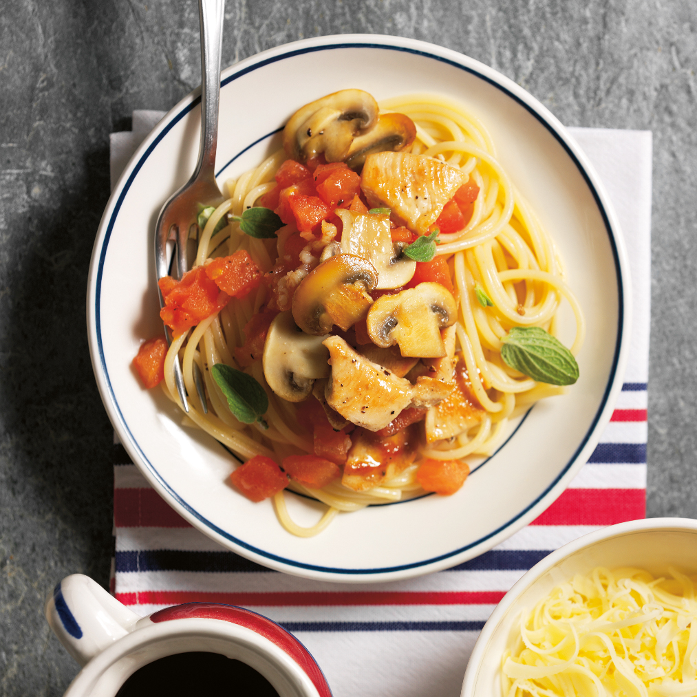 Spaghetti con pollo