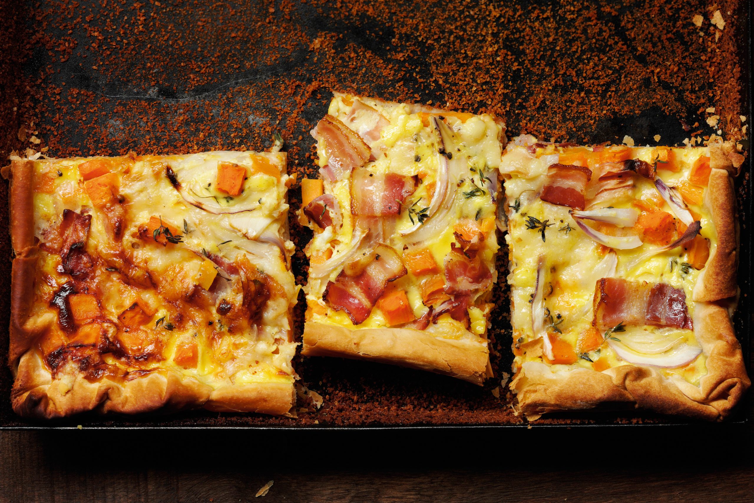Tarte à la courge et au lard