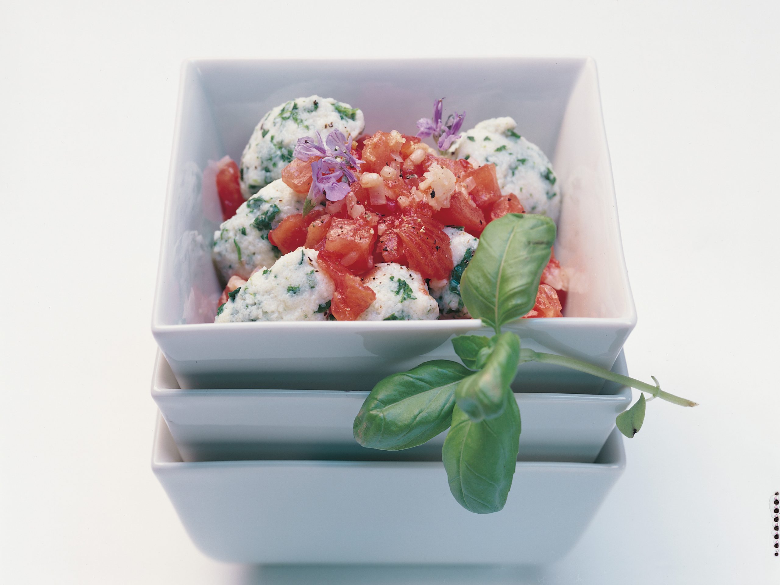 Gnocchi aux épinards et concassé de tomates