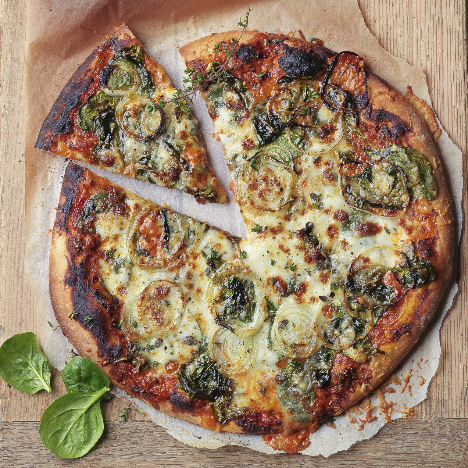 Pizza aux épinards
