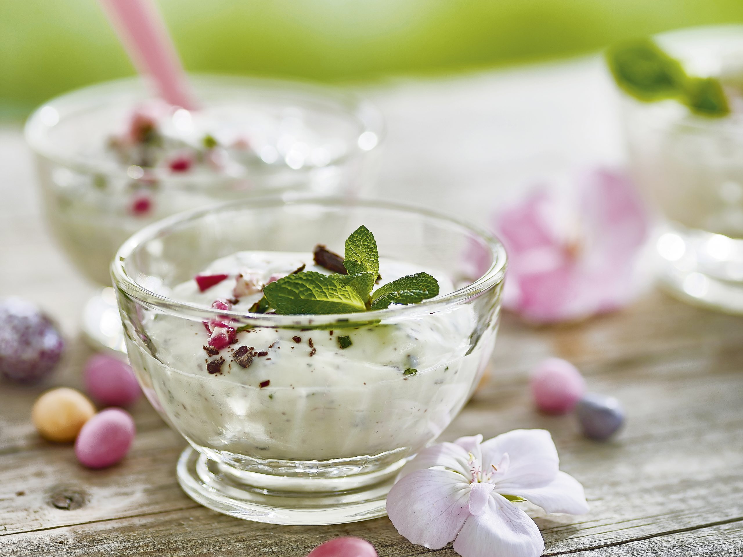 Stracciatella-Pfefferminz-Quarkcrème