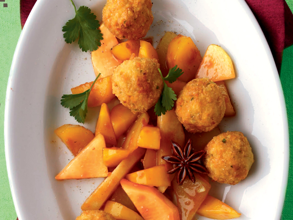 Légumes à l'aigre-doux et falafels