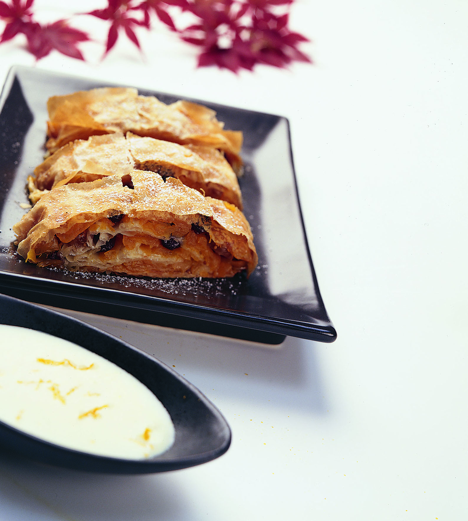 Strudel à la courge et sauce vanille au Grand Marnier