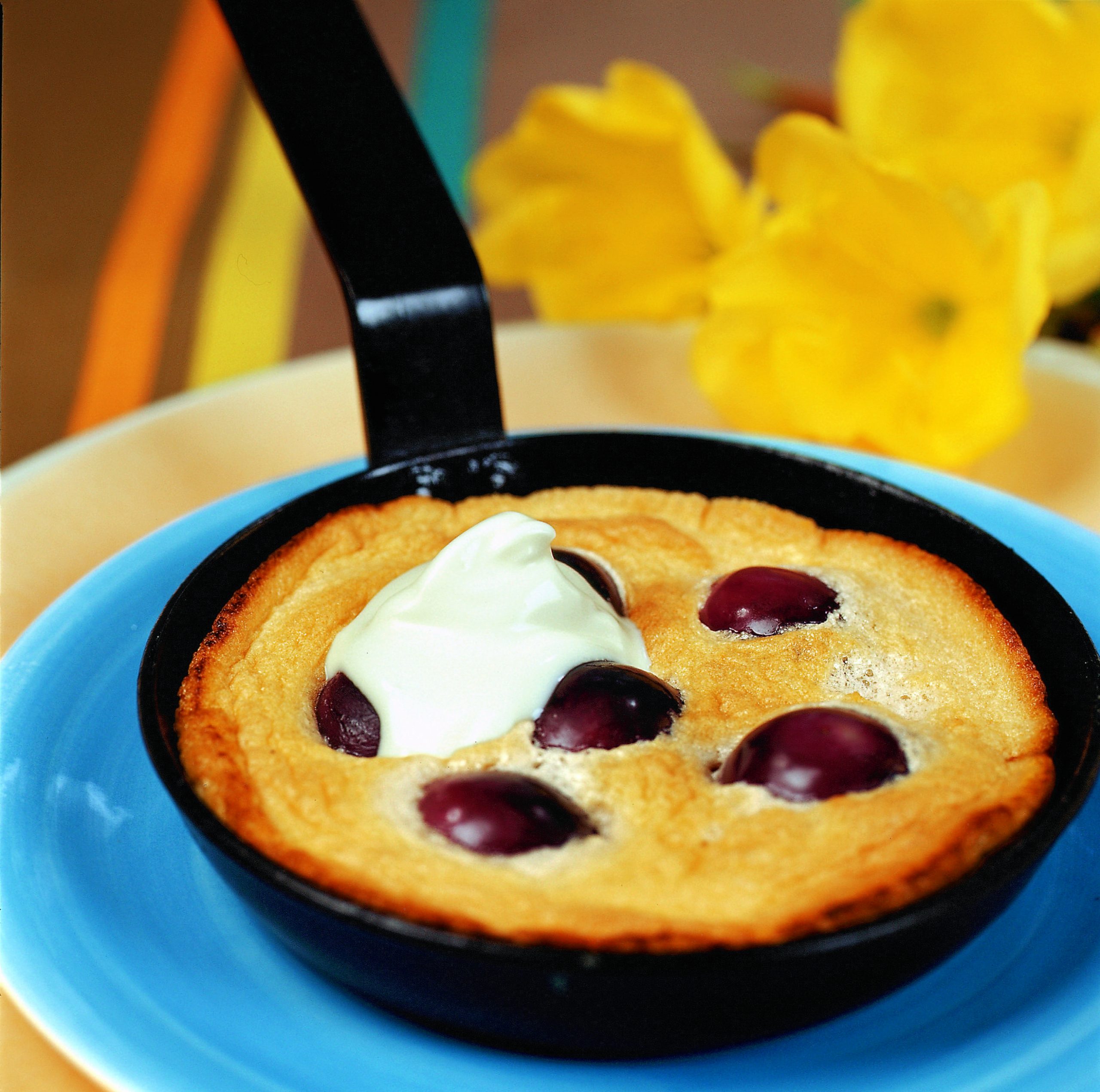 Traubenküchlein mit Crème fraîche
