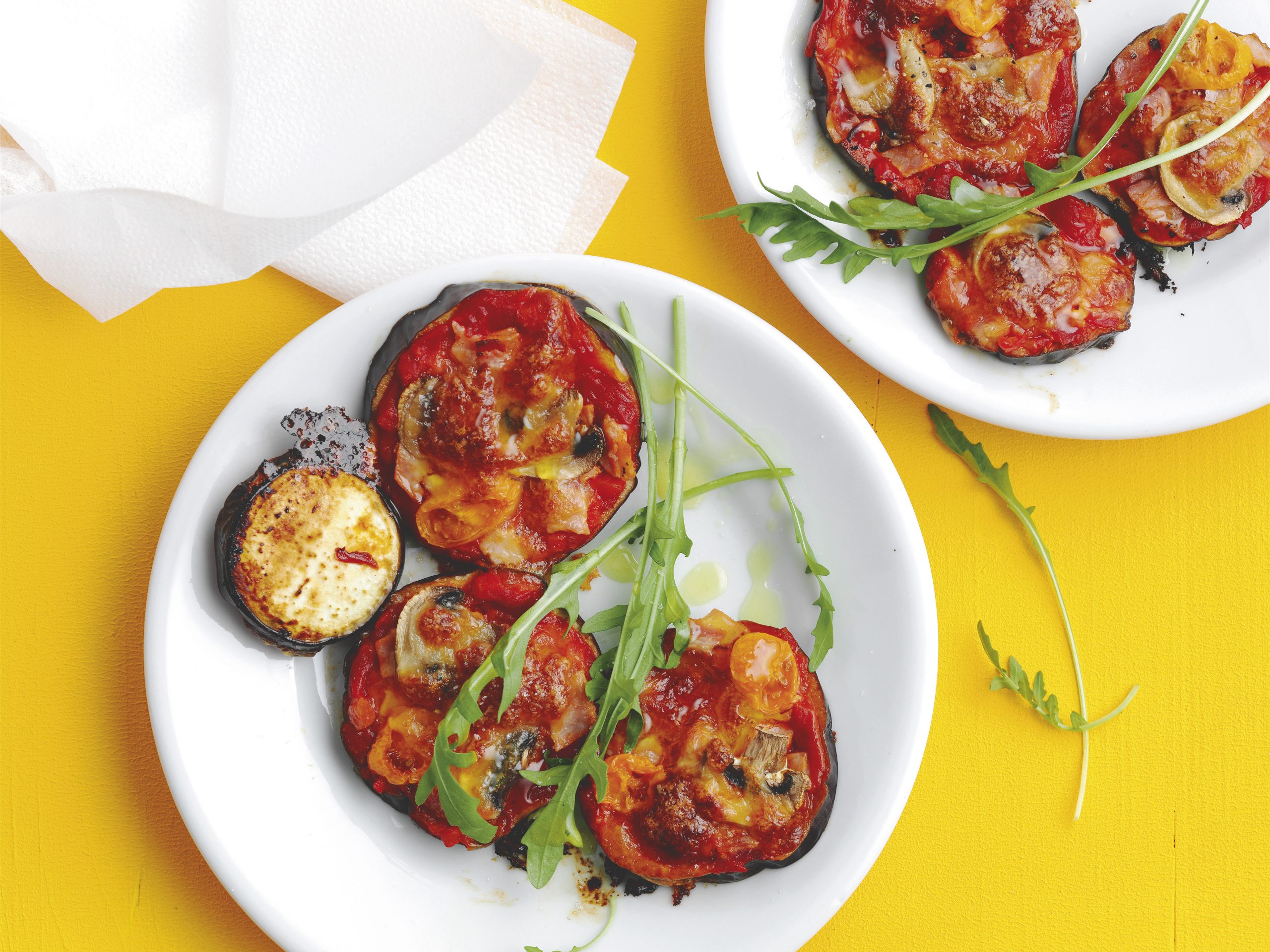 Rondelles d'aubergines gratinées