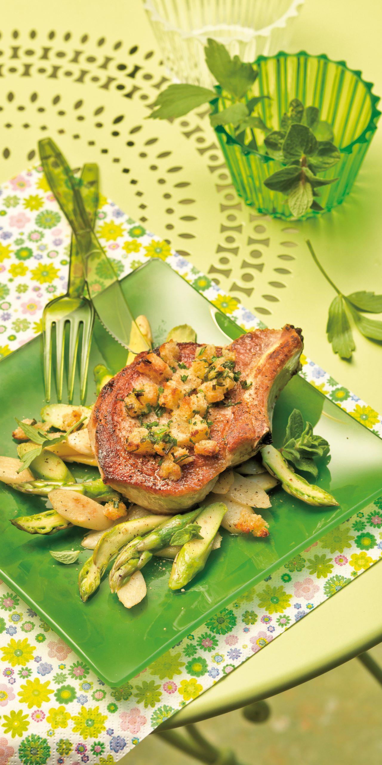 Côtelettes en croûte d'herbes