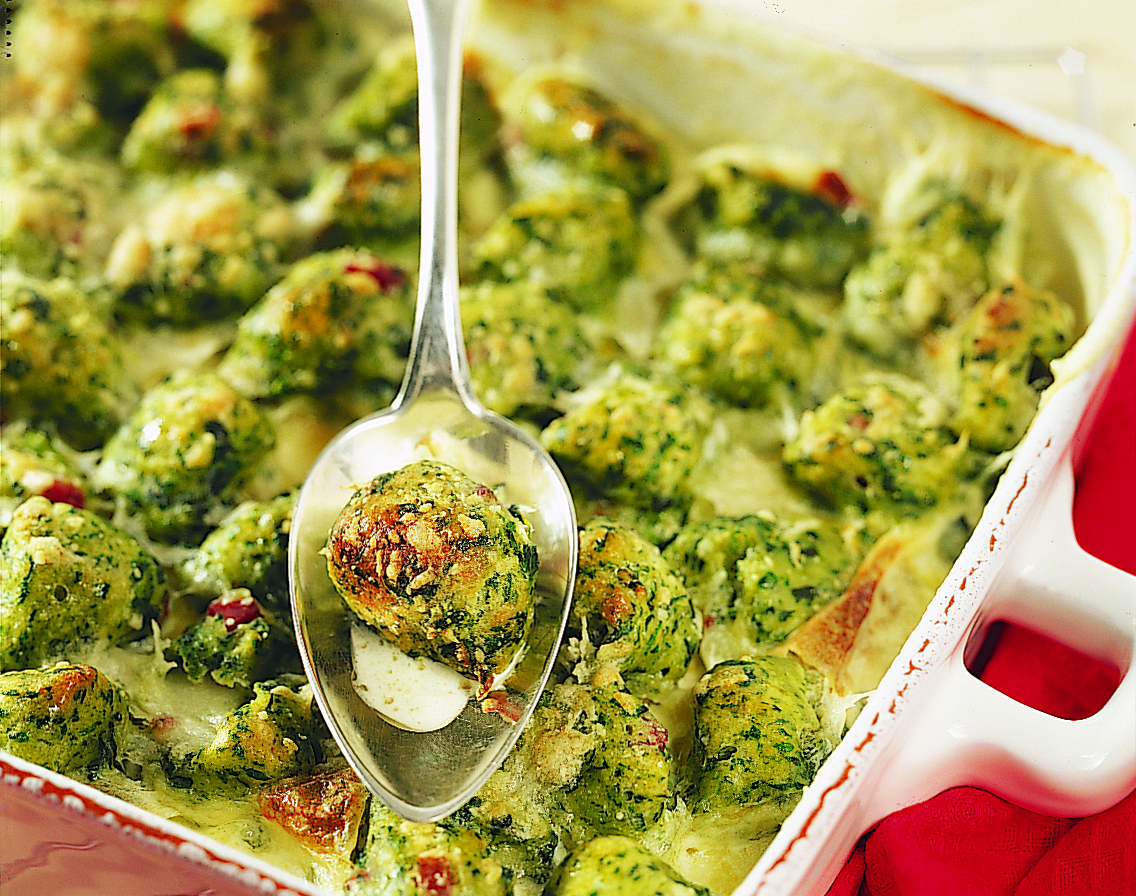Gratin de gnocchi aux épinards