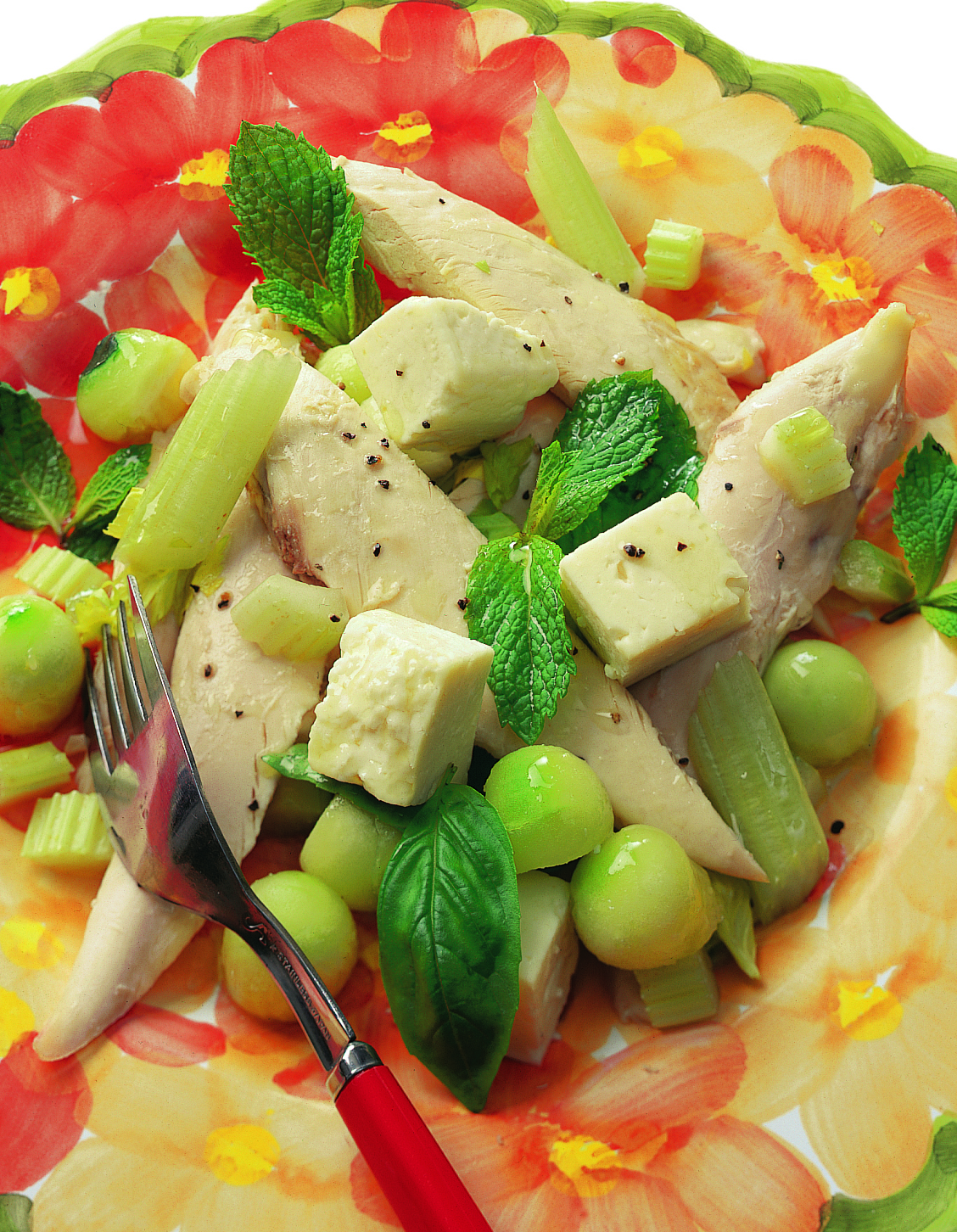 Salade de poulet tiède au fromage frais