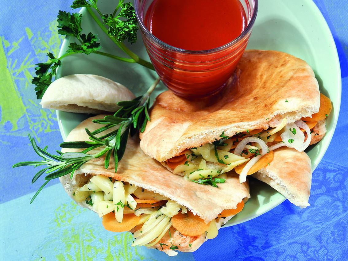 Pains pita garnis