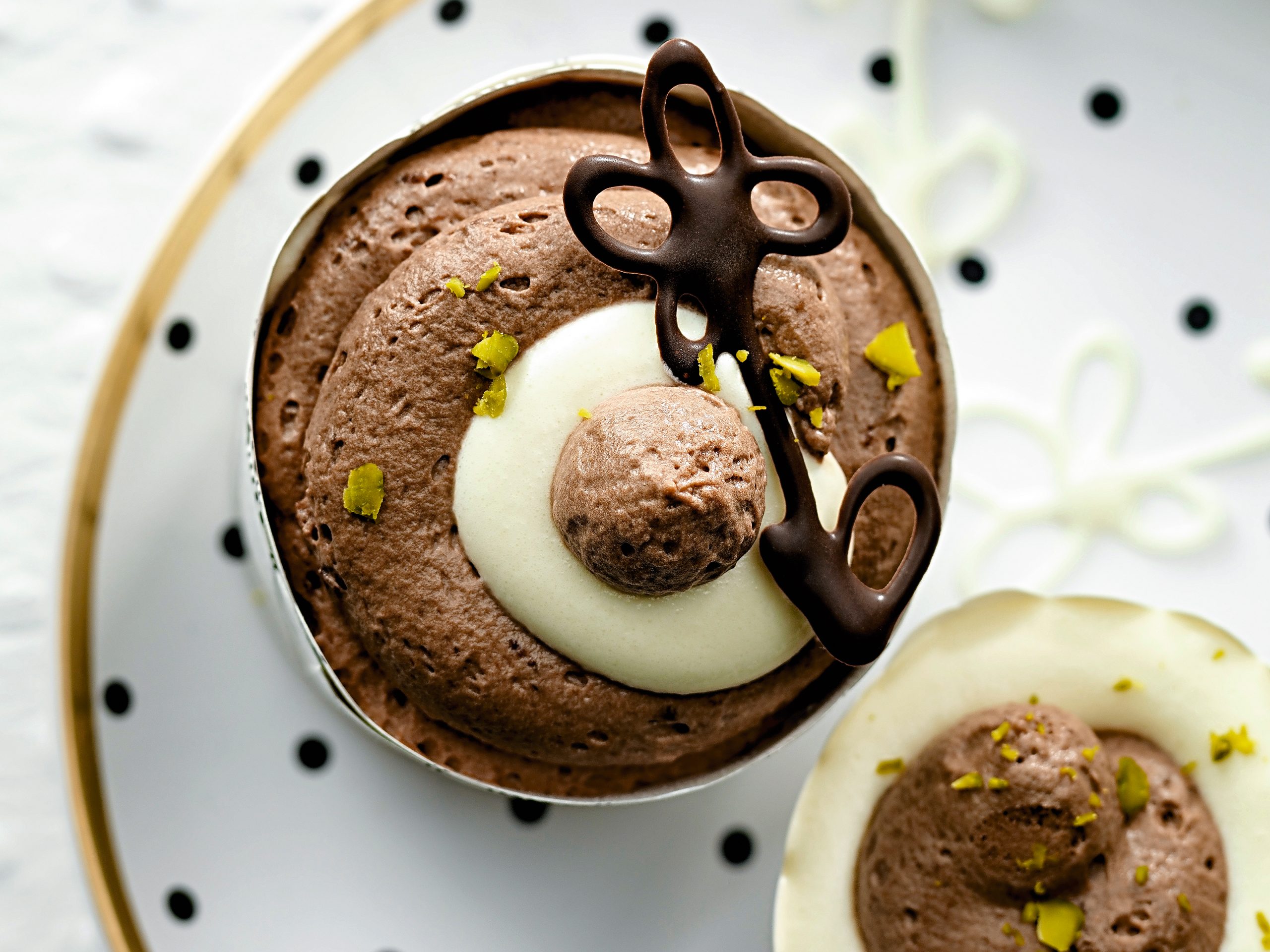 Parfait aux chocolats noir et blanc