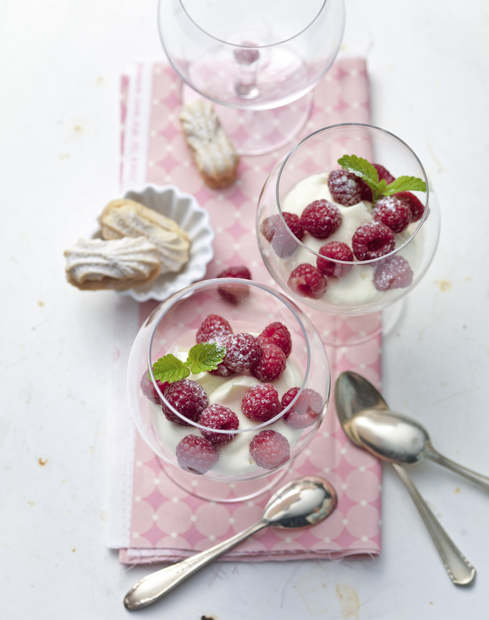 Crème au chocolat blanc aux framboises