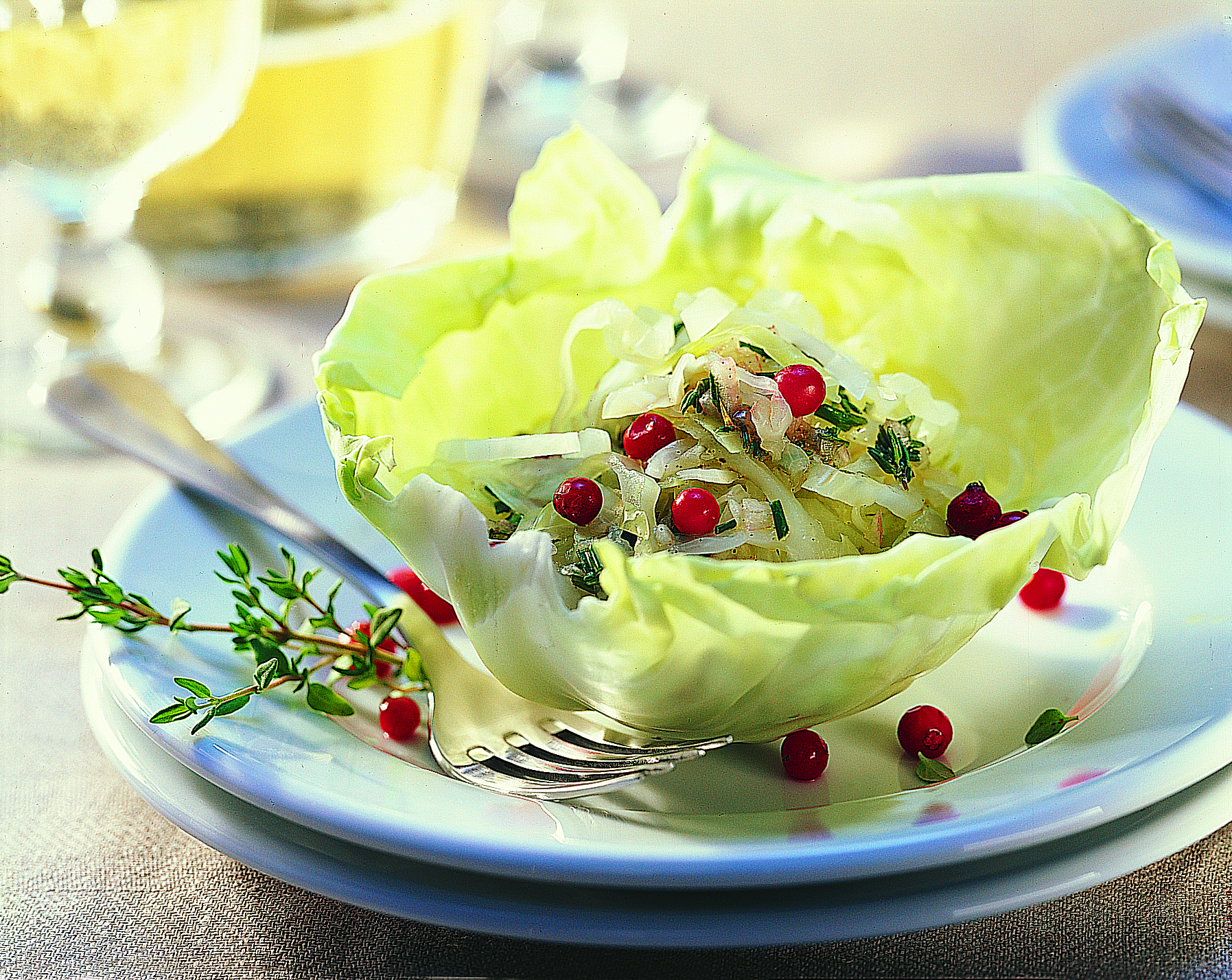 Salade de chou blanc et sa vinaigrette aux airelles