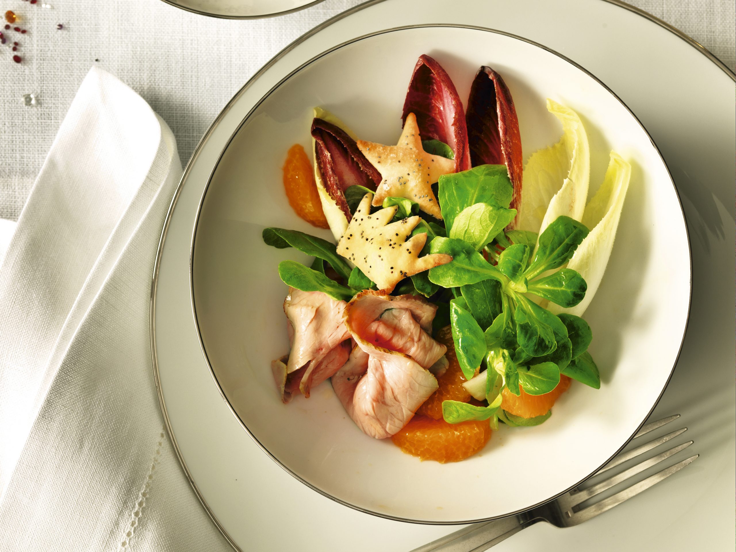 Wintersalat mit Mohngebäck