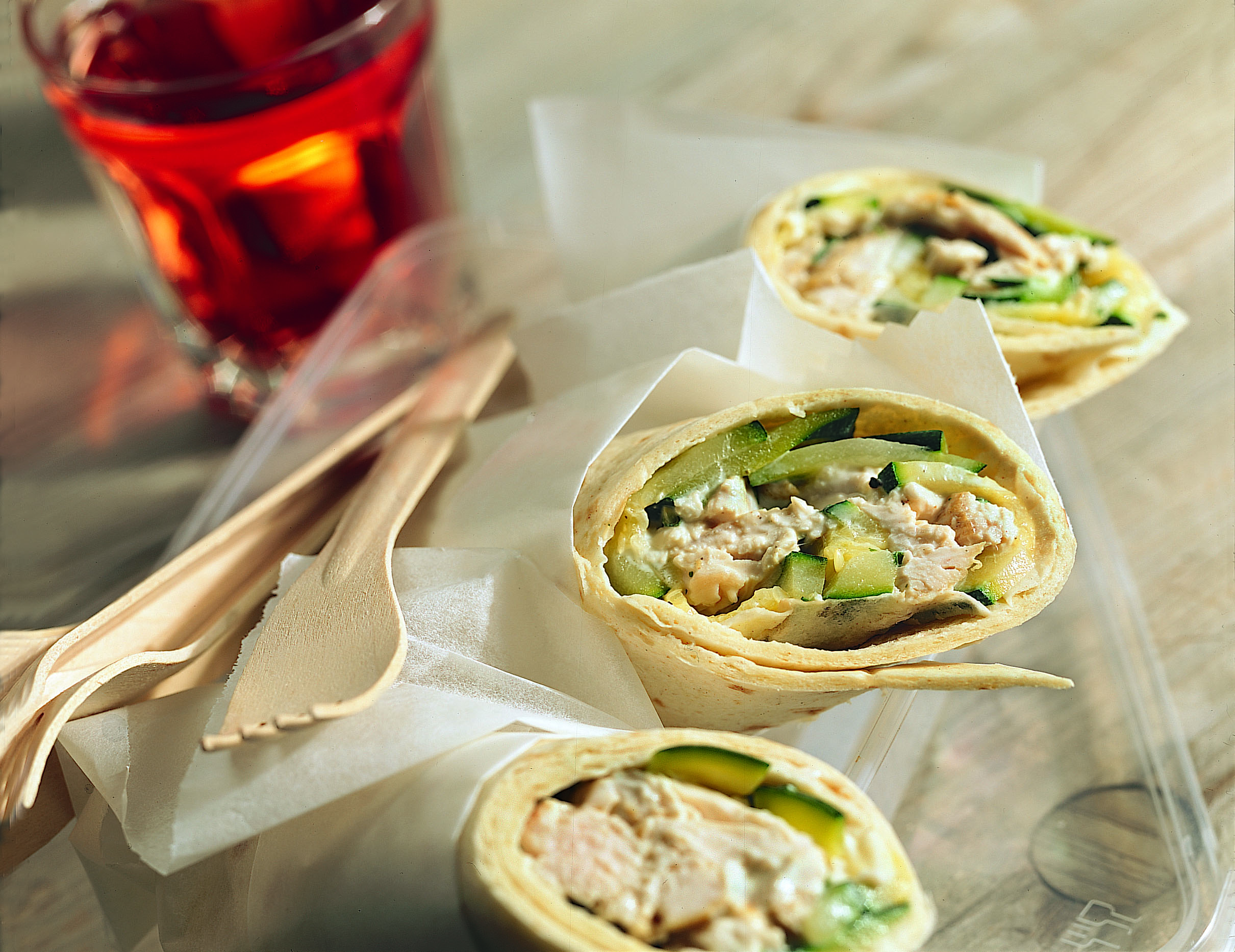 Wraps mit Poulet und Zucchini