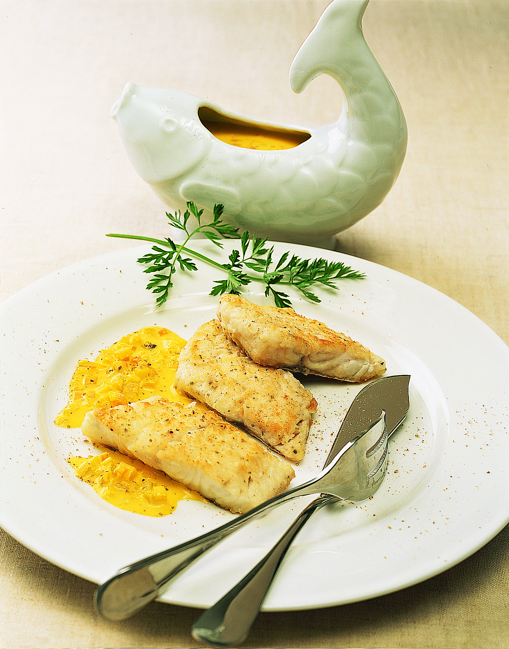 Filets de sandre sauce safran
