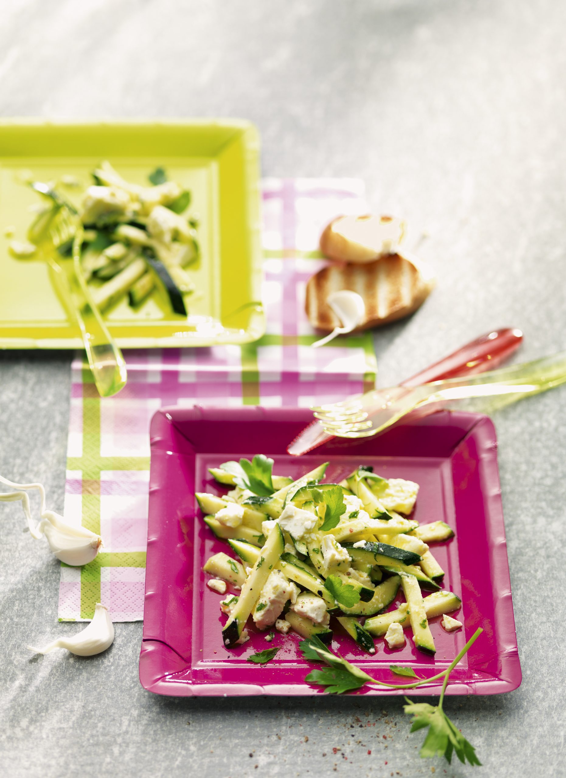 Salade de courgettes au fromage frais