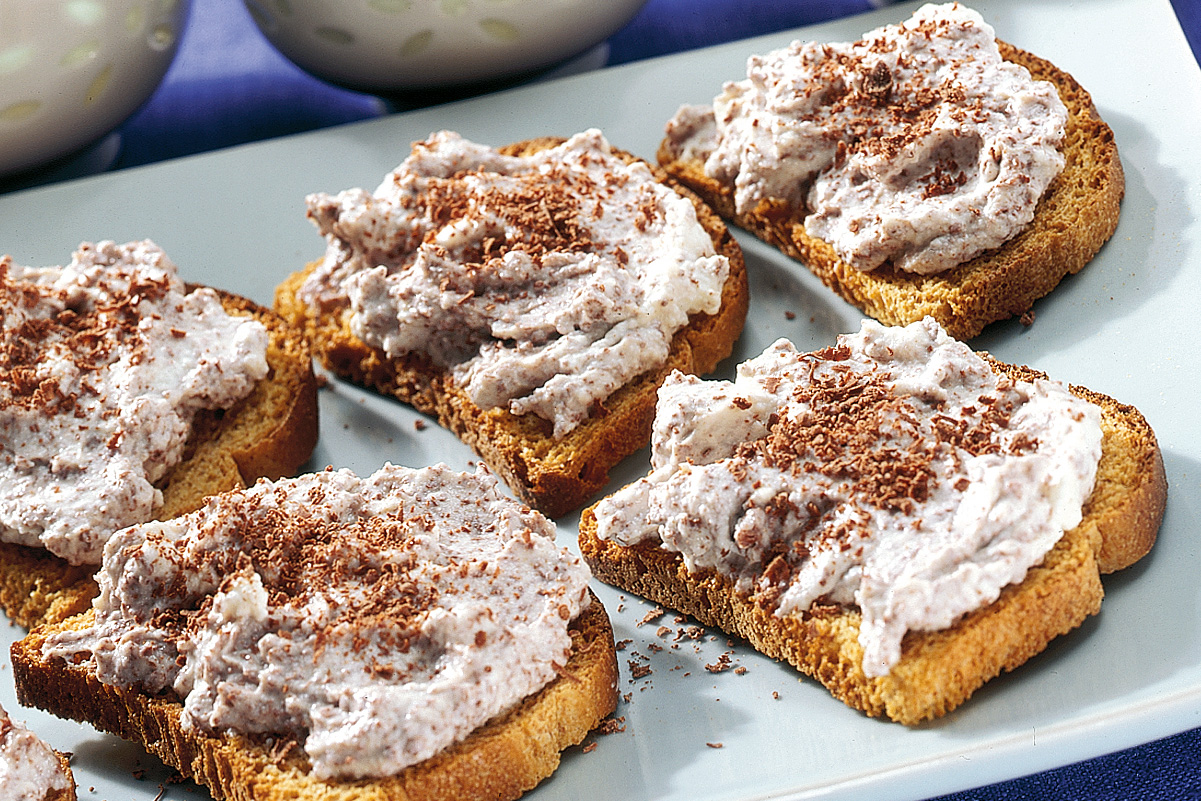Zwieback mit Ricotta-Schoko-Aufstrich