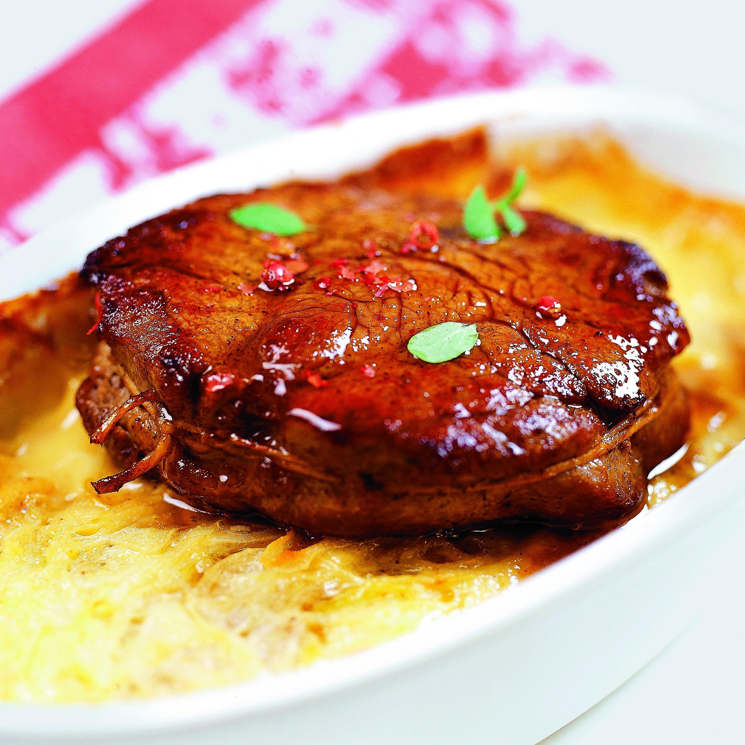 Zwiebelgratin mit Hohrückenfilets