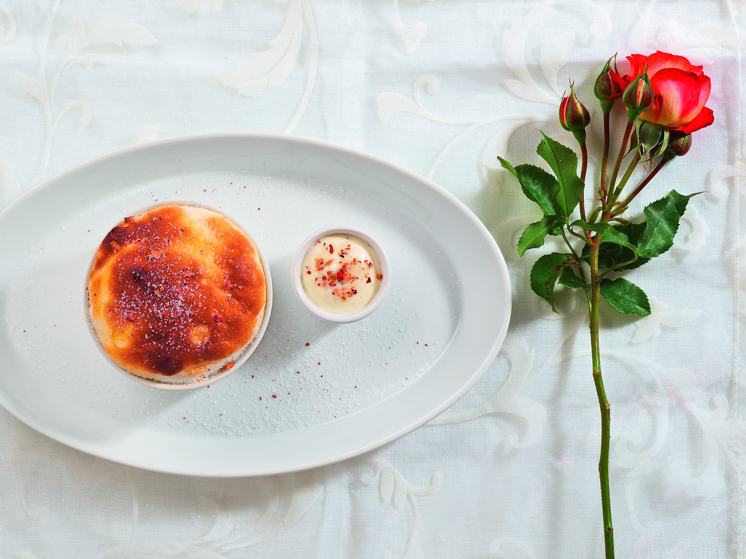 Soufflés au séré à la rose