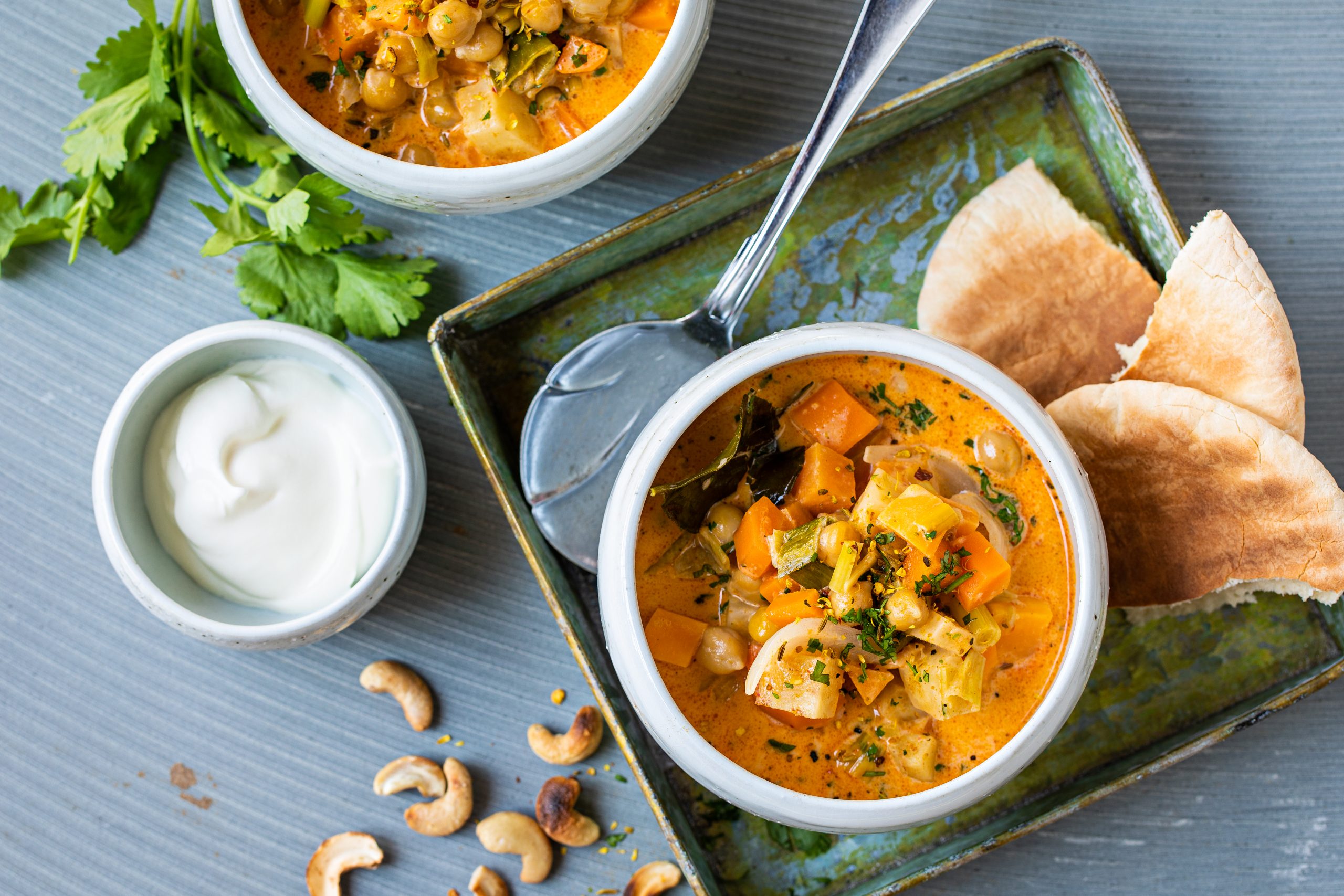 Süsskartoffelcurry mit Kichererbsen