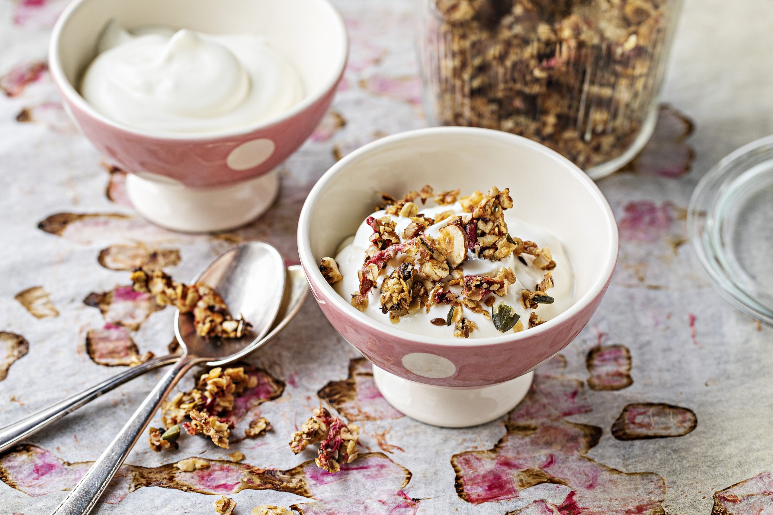 Granola à la rhubarbe