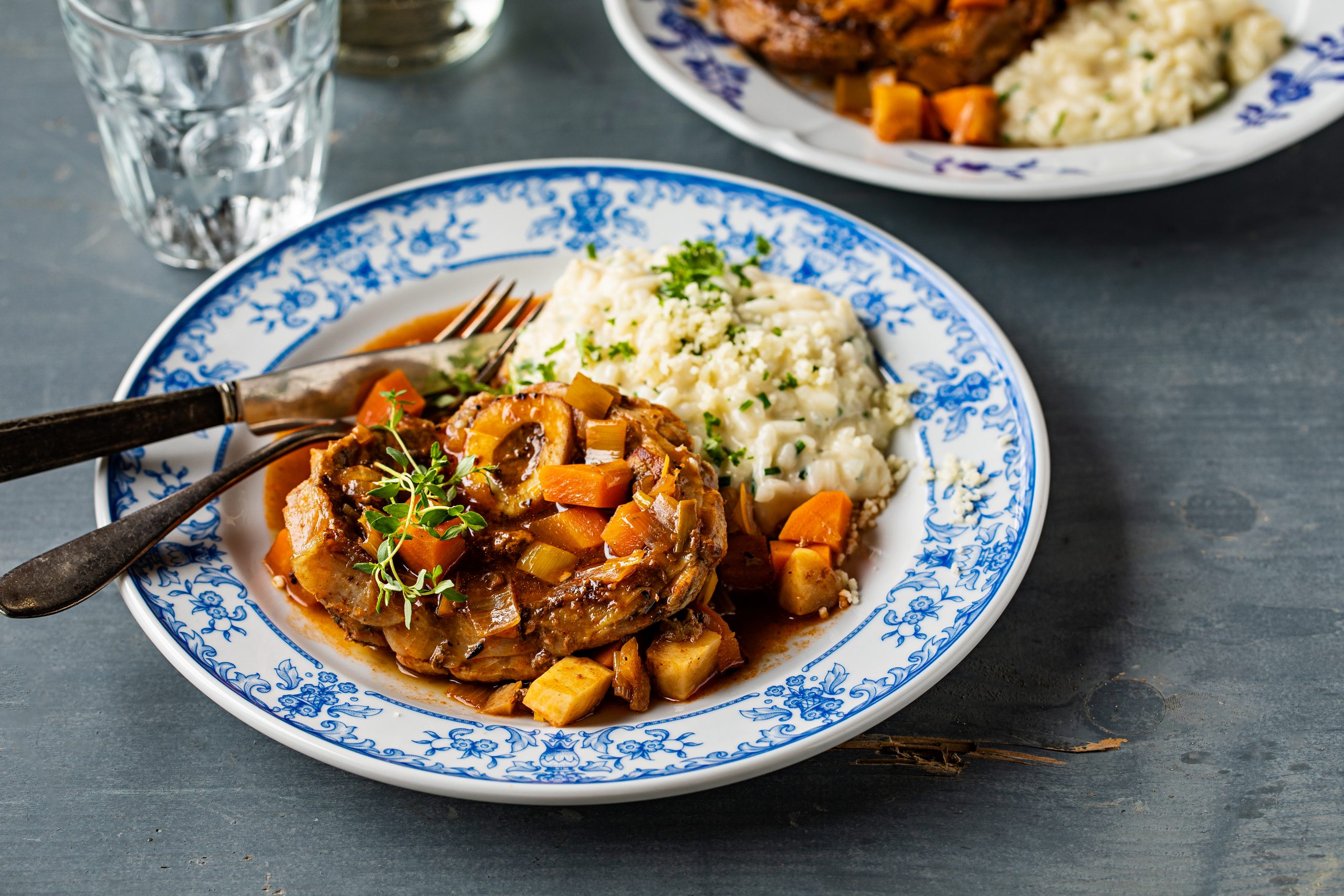Osso buco et risotto au fromage