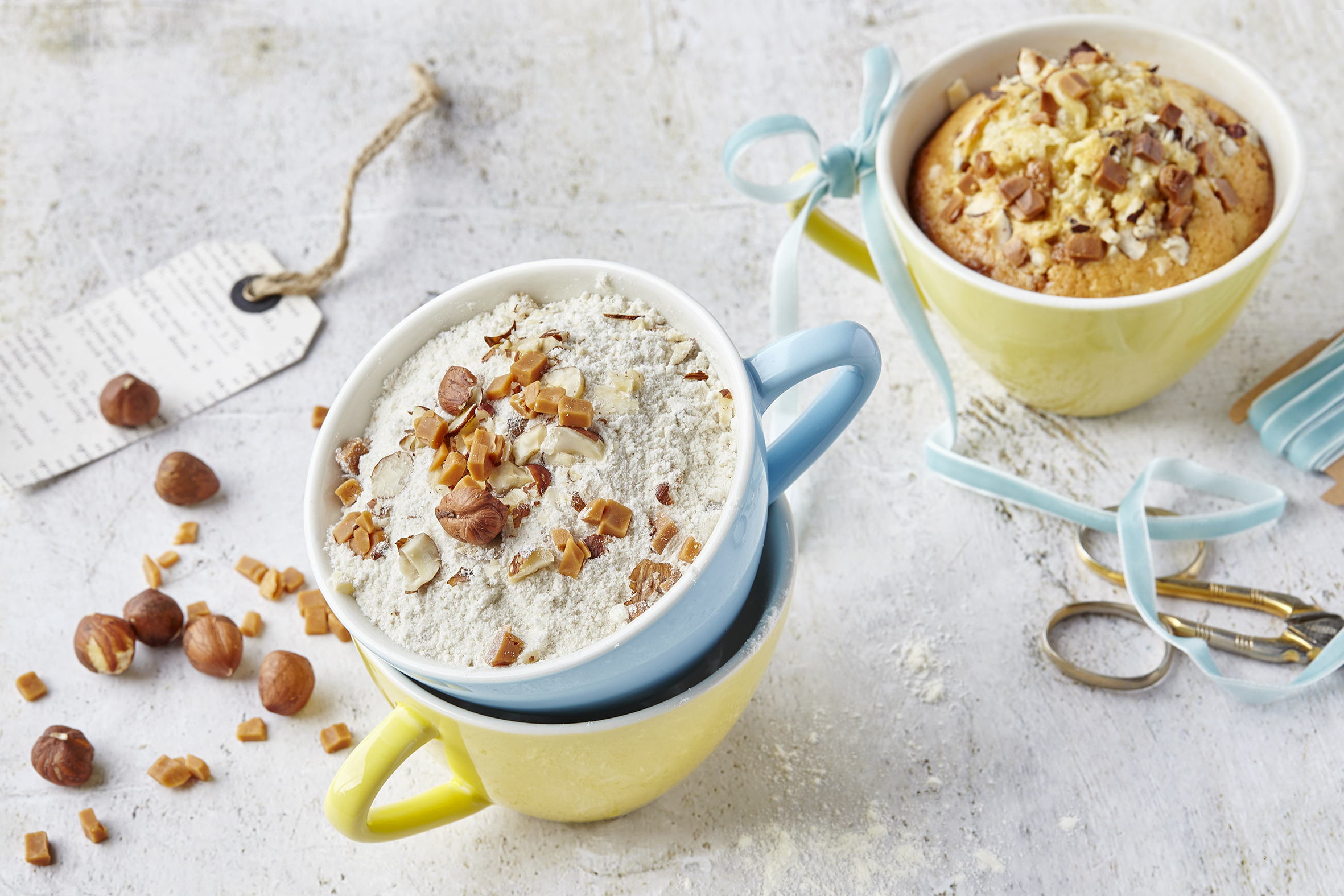 Mug cake au caramel et aux noix (mélange à offrir)