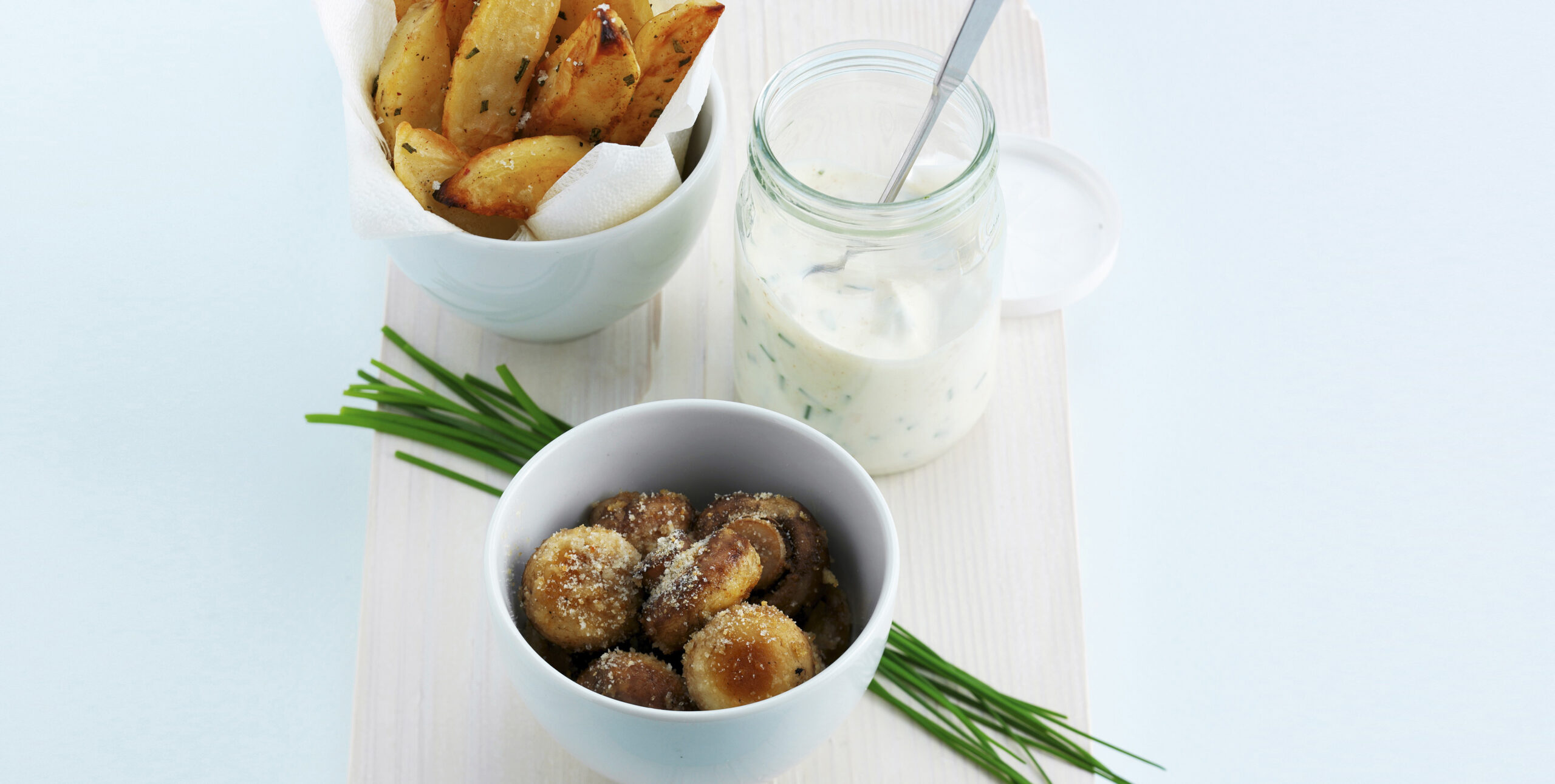 Potatoes, champignons et séré aux herbes