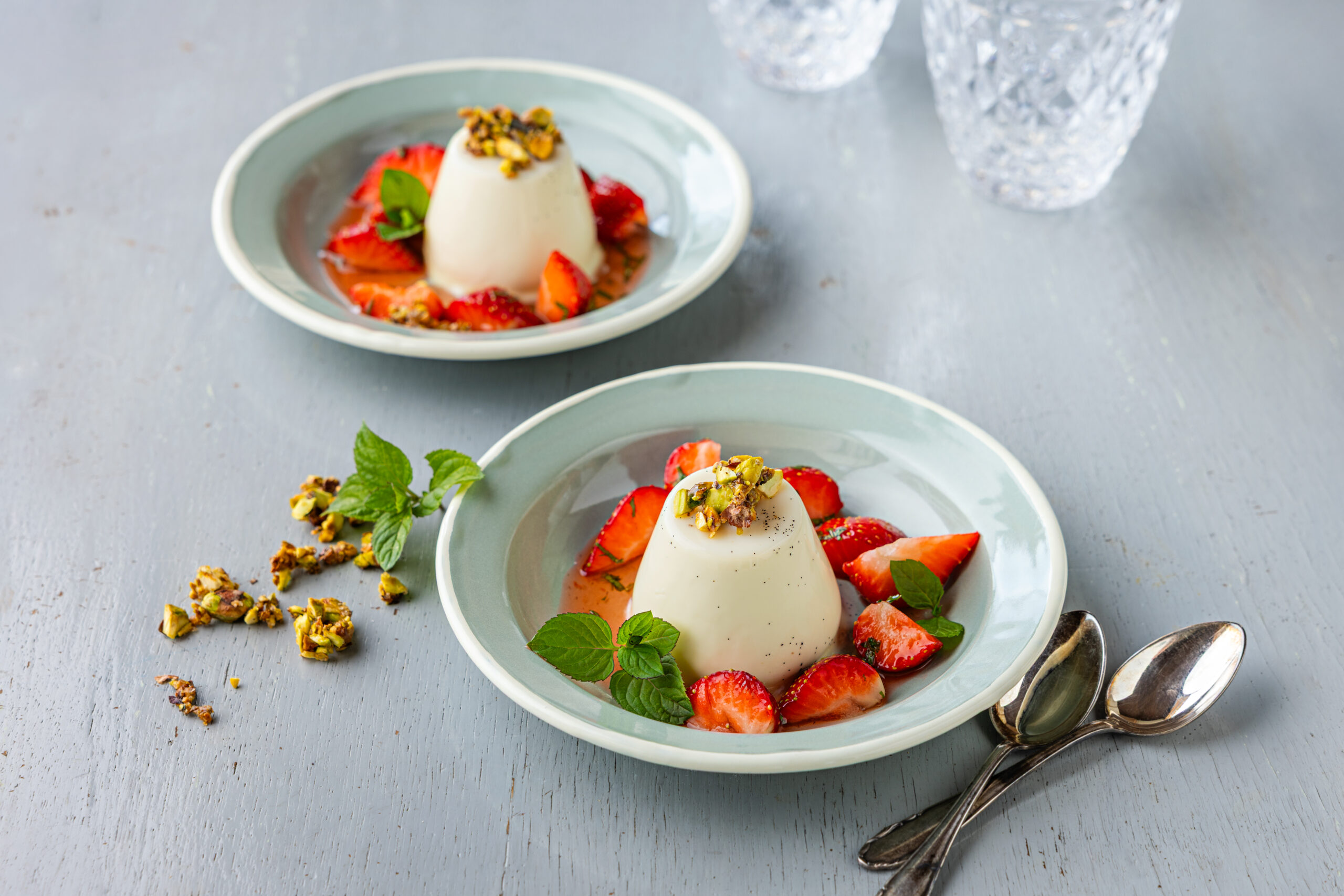 Panna cotta et fraises 