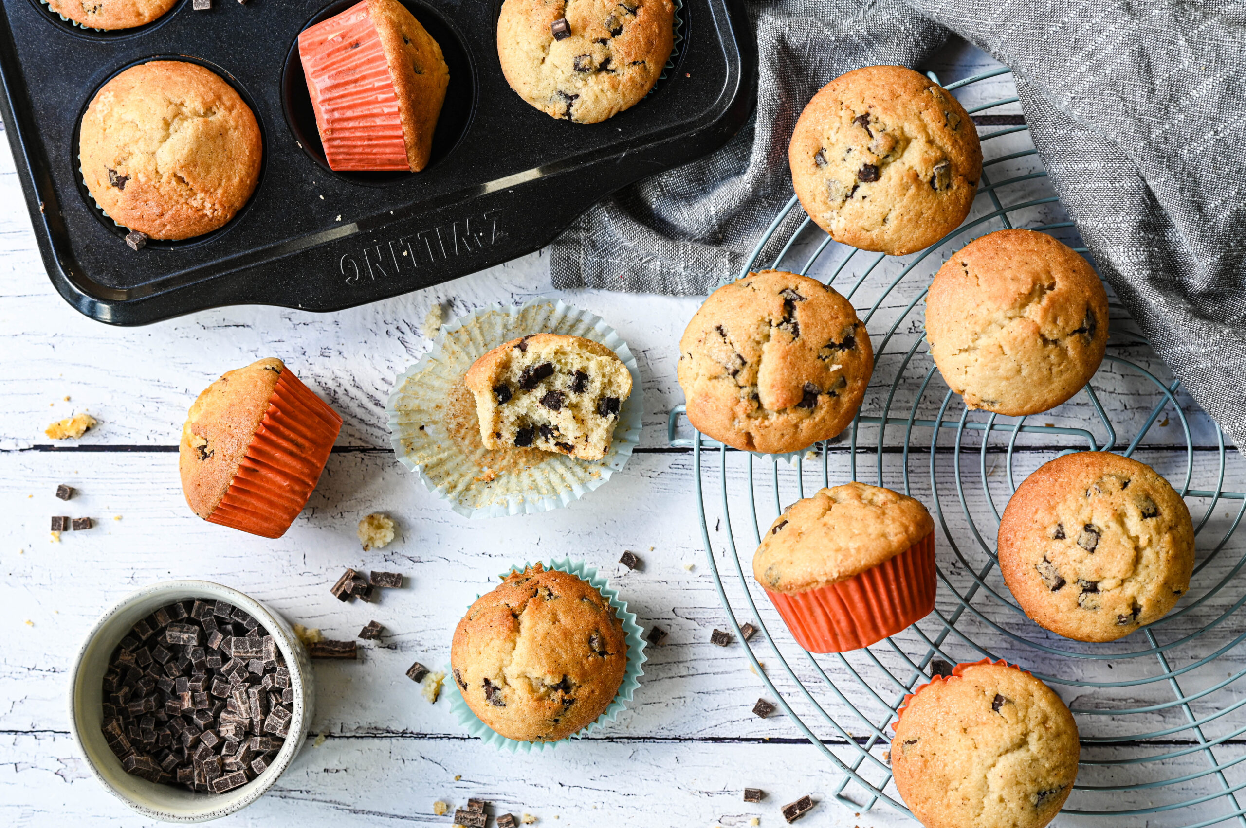 Muffins aux pépites de chocolat 