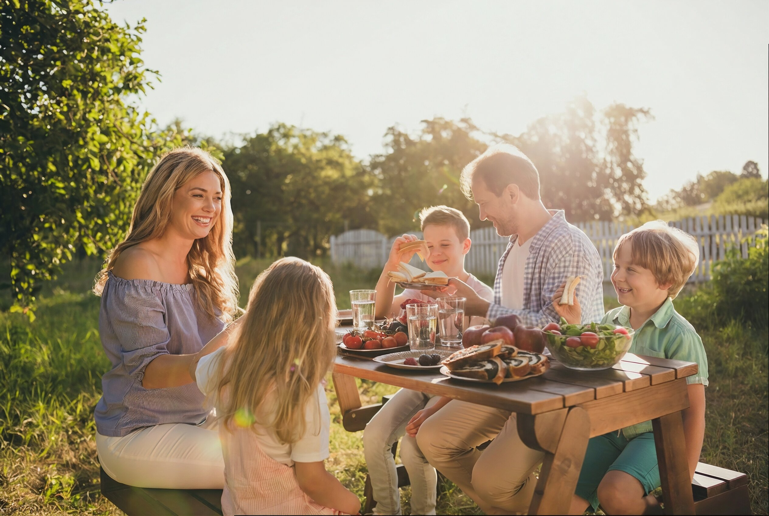 Gesunder Lebensstil Familie Picknick