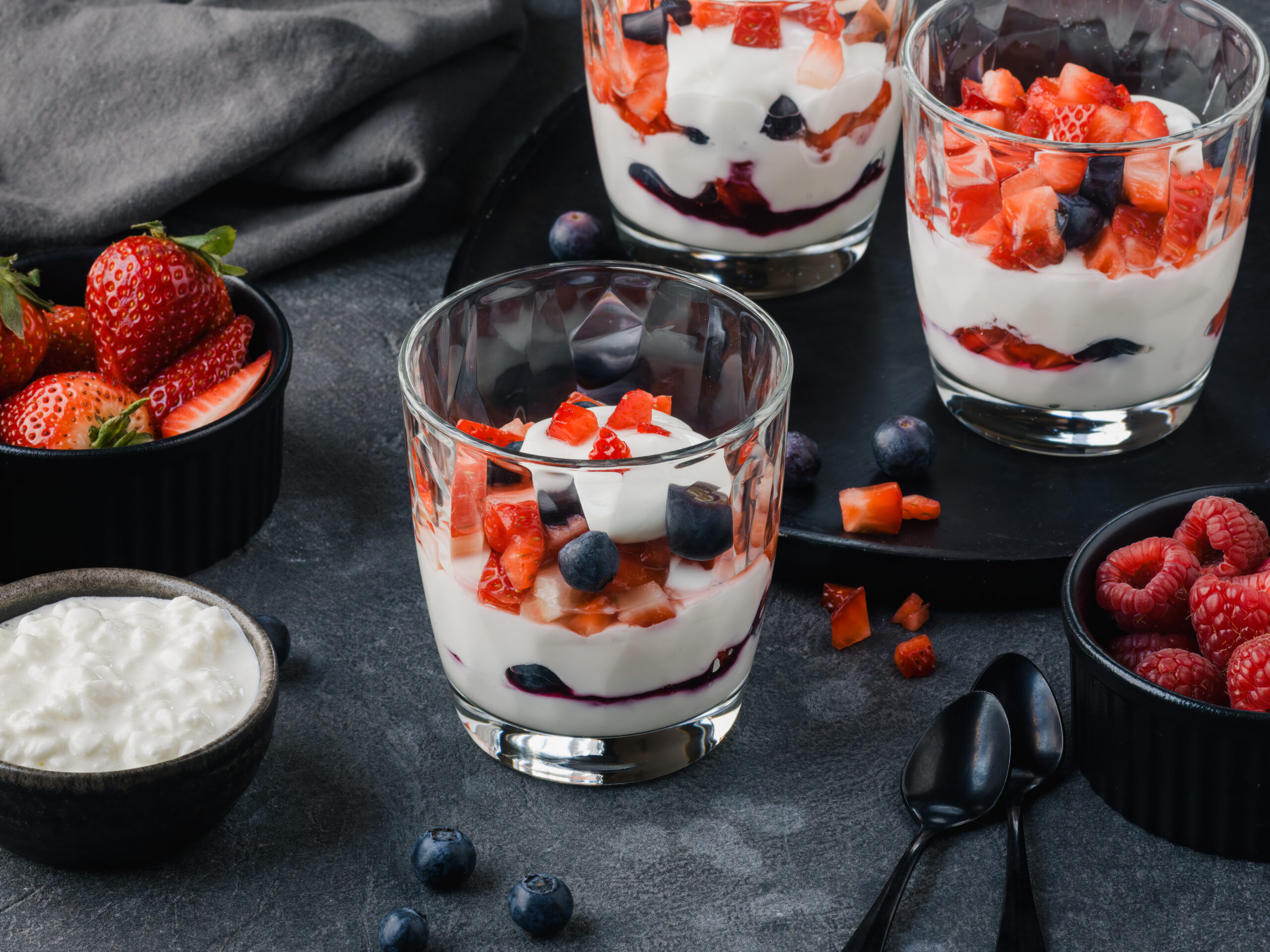 Verrines au cottage cheese