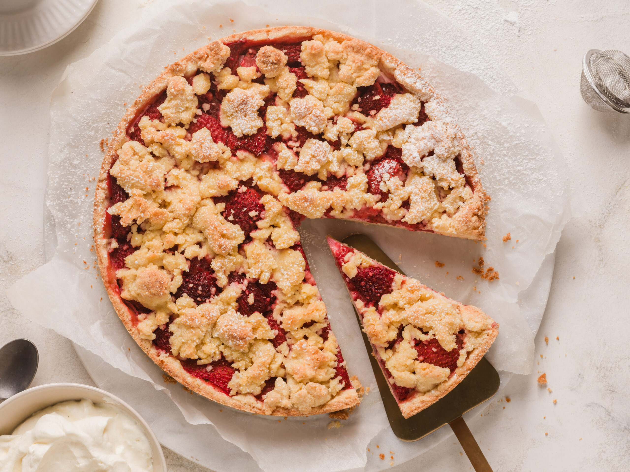 Tarte crumble aux fraises